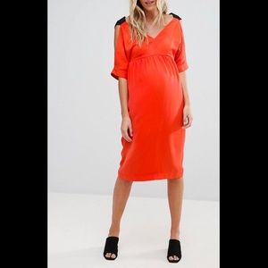 NWOT ASOS Maternity Cold Shoulder Dress Cross Back